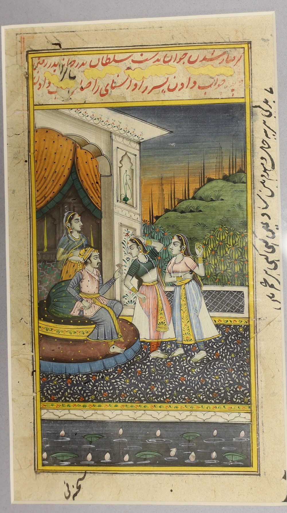 Indian School, late 19th/ early 20th century, two gouache and watercolour, depicting royalty, one bearing inscription verso, 21 x 12cm, 15 x 9cm, (2)